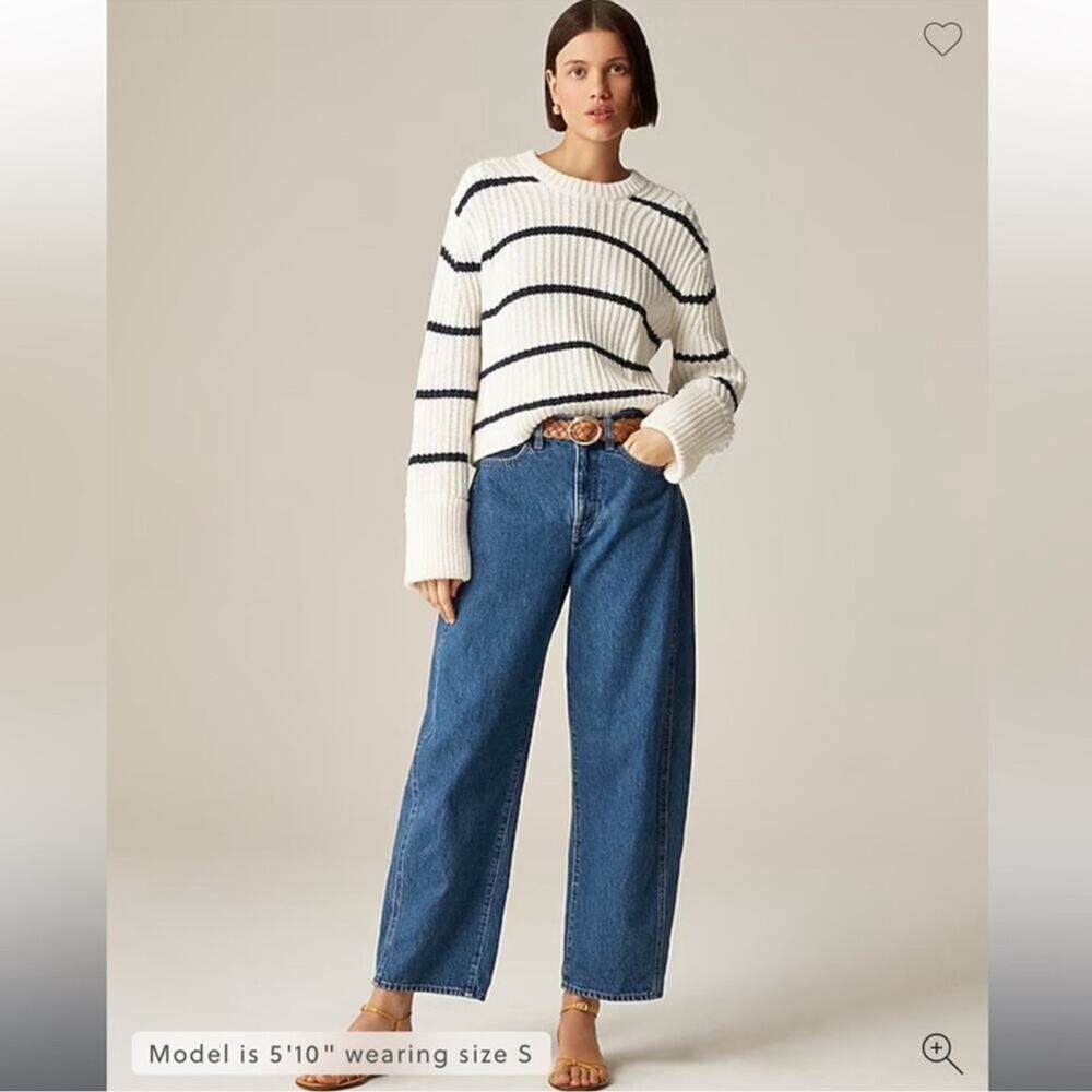 J.Crew Heritage cotton fisherman crewneck sweater in stripe